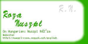 roza nuszpl business card